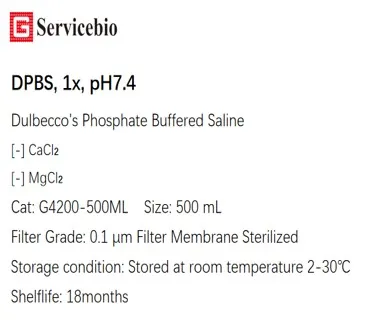 Dpbs Dulbecco′ S Phosphate Buffered Saline Liquid 500ml